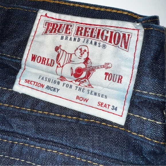 Men's True Religion Ricky jeans dark wash Made In USA 36X34 - Picture 2 of 10